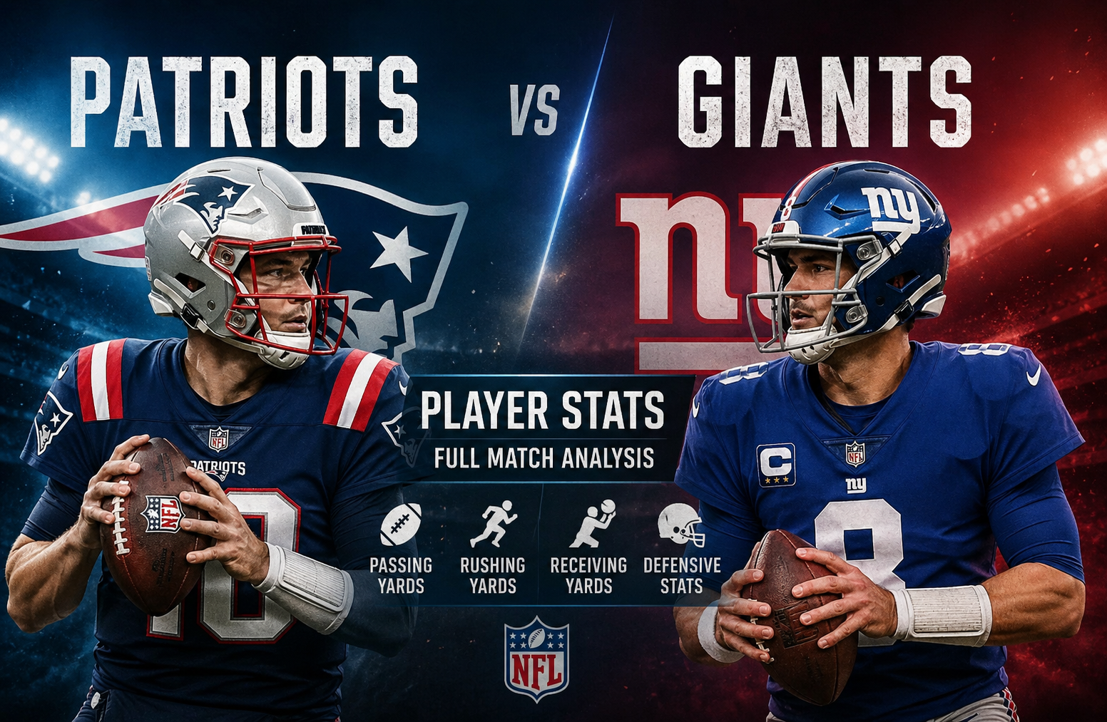New England Patriots vs New York Giants Match Player Stats