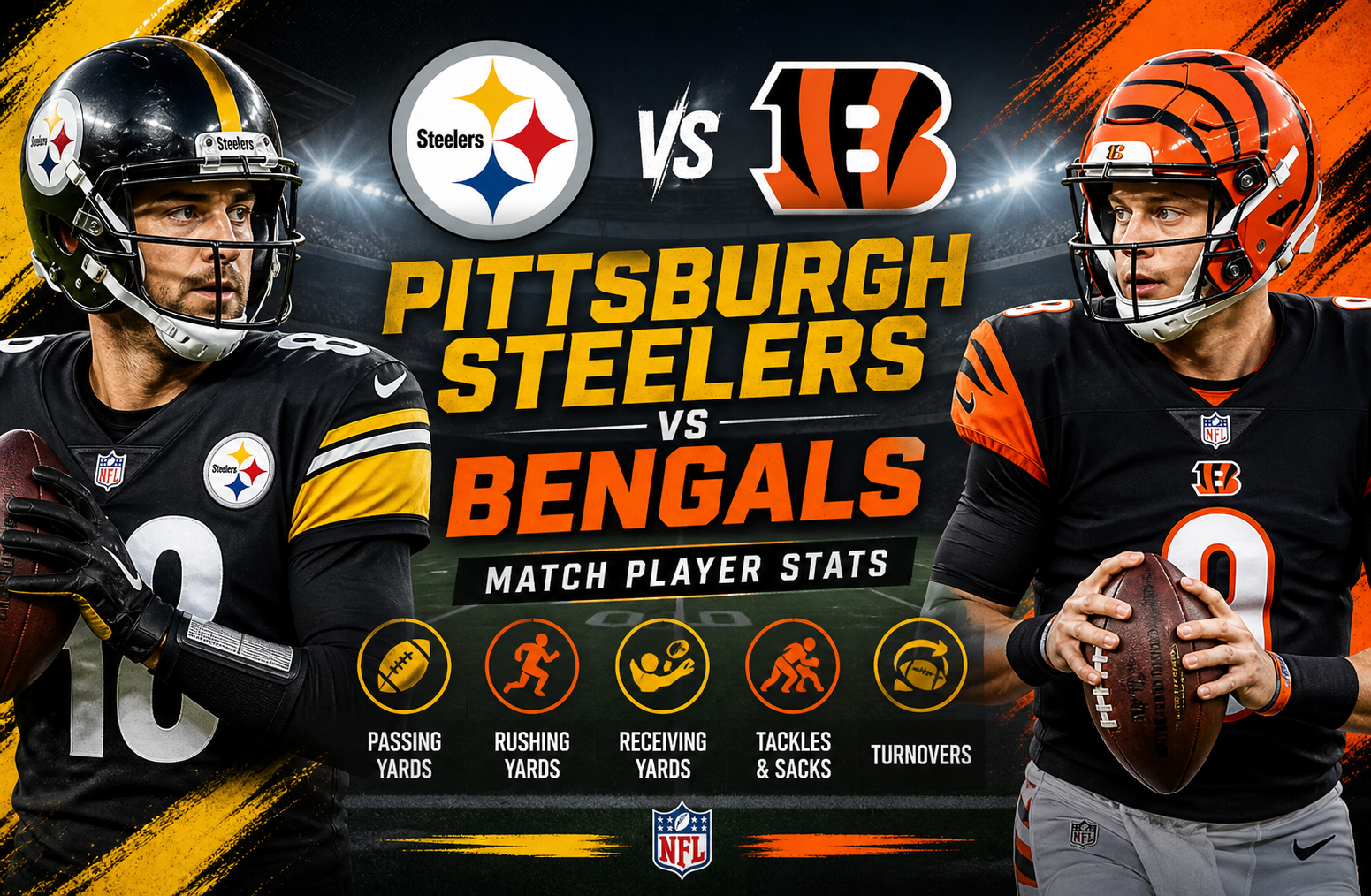 Pittsburgh Steelers vs Bengals Match Player Stats