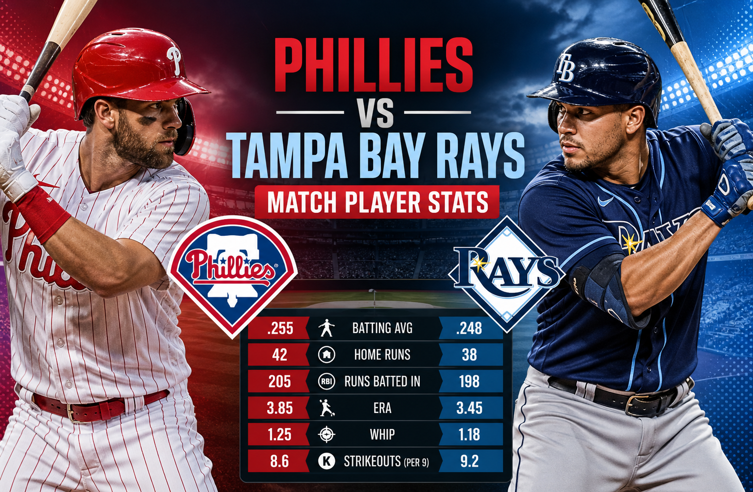 Phillies vs Tampa Bay Rays Match Player Stats